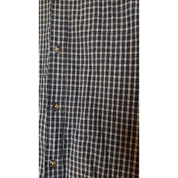 Saddlebred Long Sleeve Plaid Button Up Western Shirt Black White Mens Size XL - Picture 6 of 9